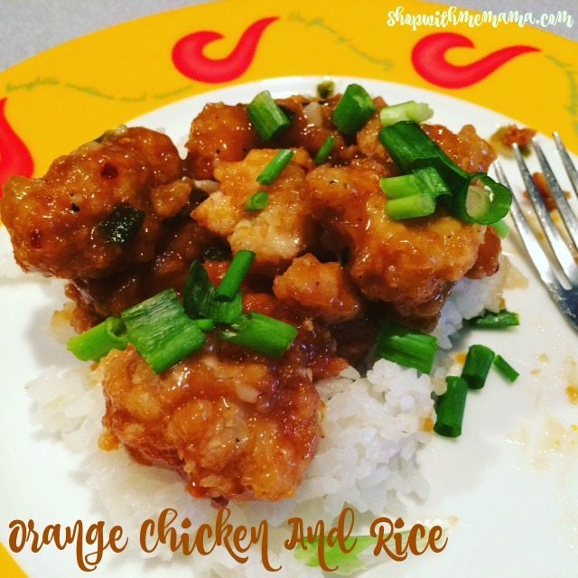 orange chicken and rice, pasture raised chicken