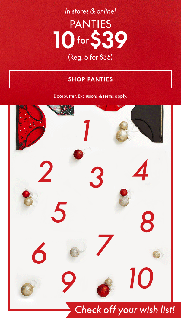 Shop Panties 10 for $39