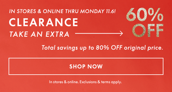 Shop Clearance 60% Off