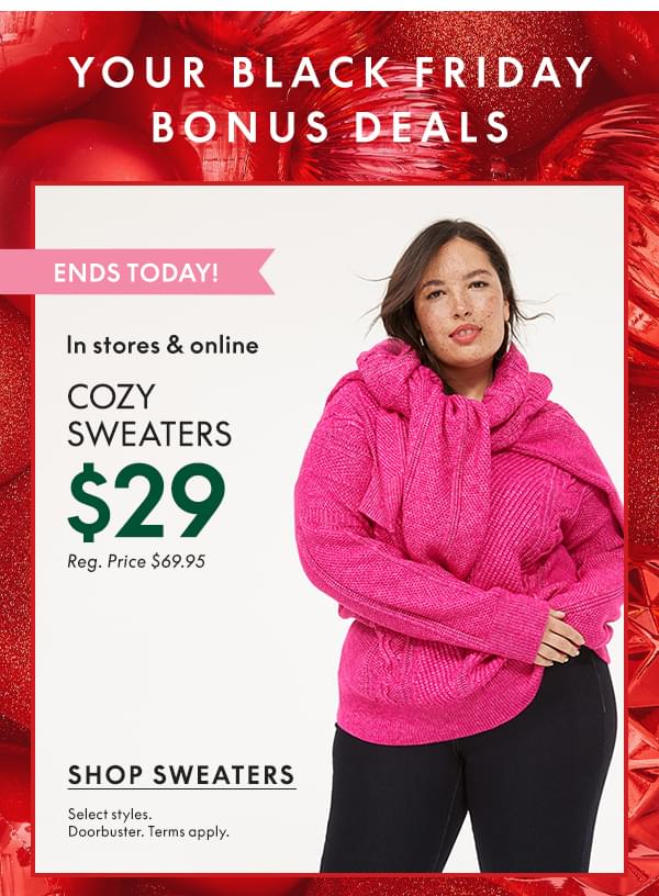 Shop Sweaters $29