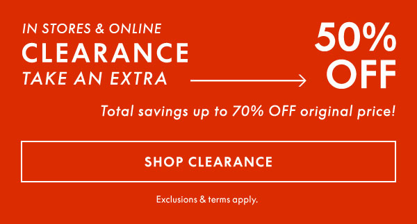 Shop Clearance 50% Off