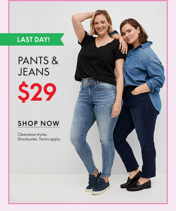 $29 Clearance Pants and Jeans