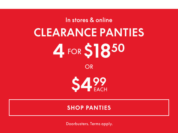 Shop Panties 4 for $18.50