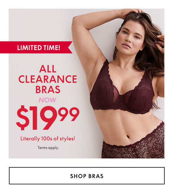 All Clearance Bras $19.99