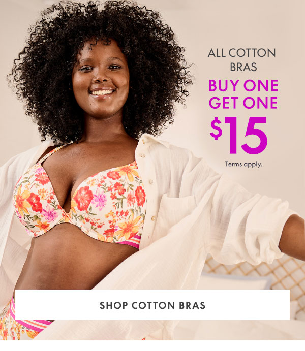 But One Get One $15 Cotton Bras