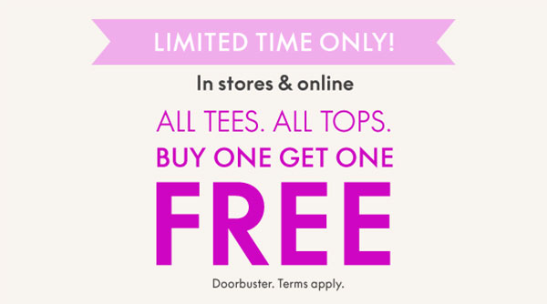BOGO Free Tops and Tees