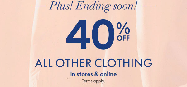 40% Off all other clothing