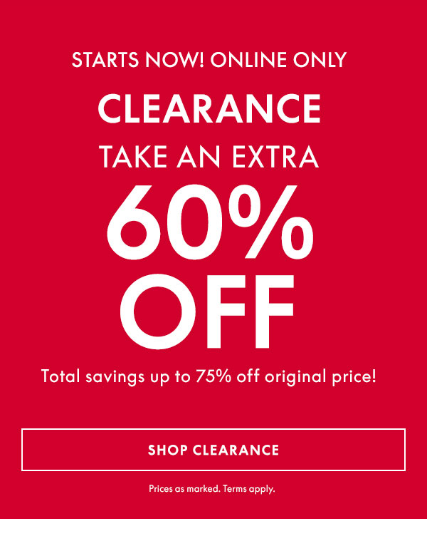 60% Off Clearance