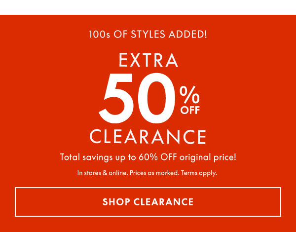 50% Off Clearance
