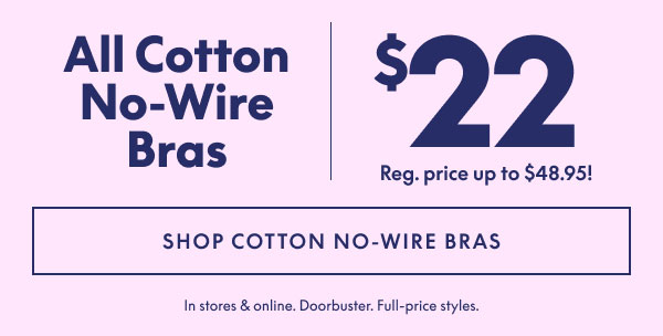 Cotton No-Wire Bras $22