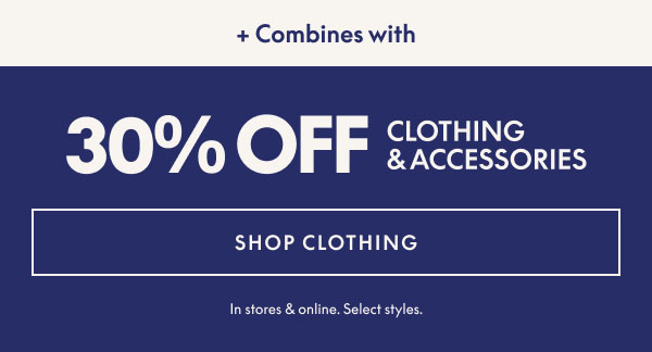 30% Off Clothing & Accessories