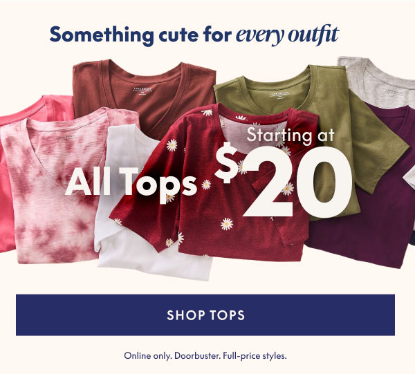 Tops starting at $20
