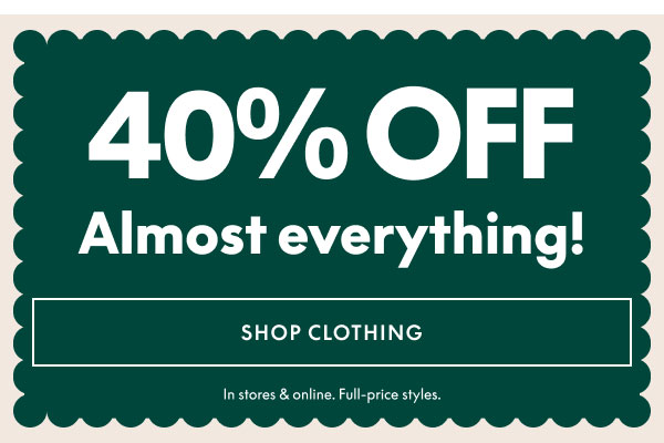 40% Off Clothing