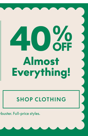 40% Off Clothing