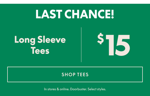 Long Sleeve Tees $15