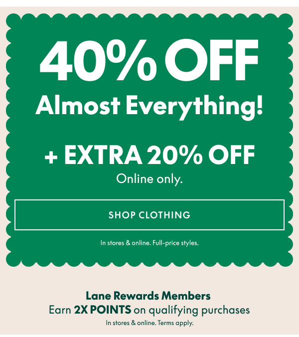 40% Off + 20% Off