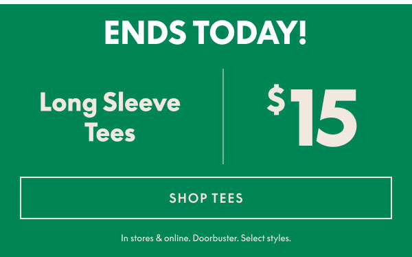Long Sleeve Tees $15