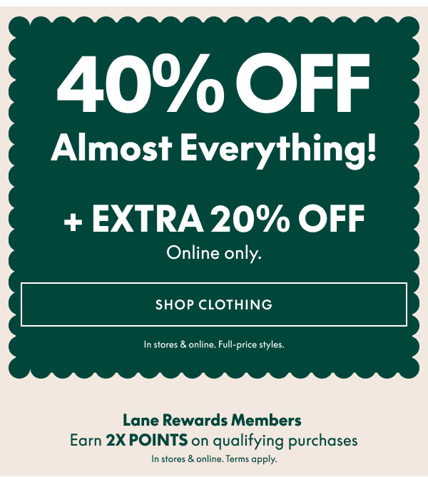 40% Off + 20% Off