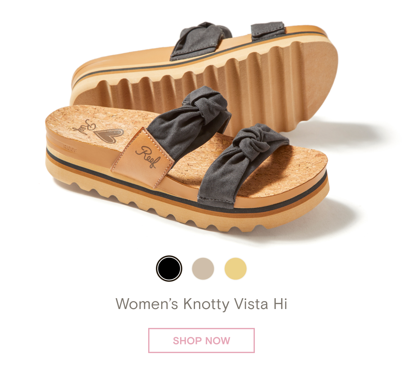 Reef Knotty Vista Hi Sandals Black