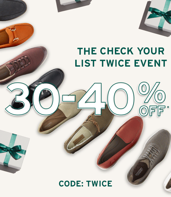 Check Your List Twice Event 30-40% Off