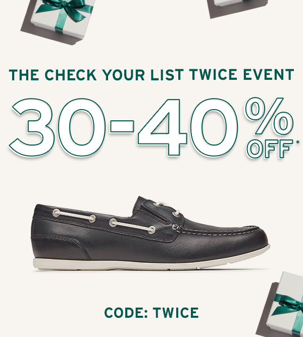 Check Your List Twice Event 30-40% Off