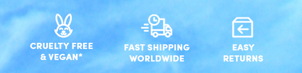  " CRUELTY FREE FAST SHIPPING EASY VEGAN* 'WORLDWIDE LU R 