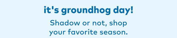 It's Groundhog Day! Shadow or not, shop your favorite season. 