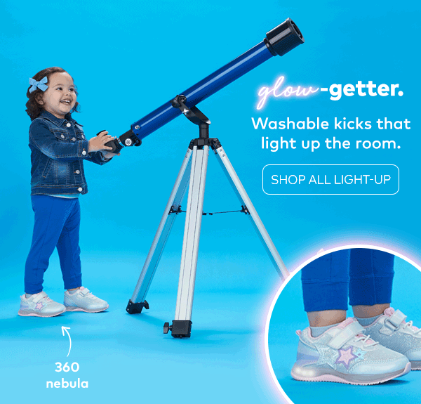 Glow-getter. Washable kicks that light up the room. Shop all light-up.