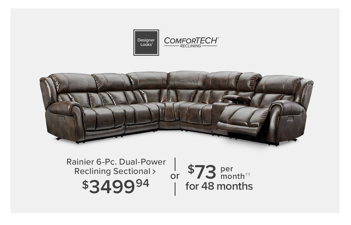 Rainier 6-Pc. Dual-Power Reclining Sectional