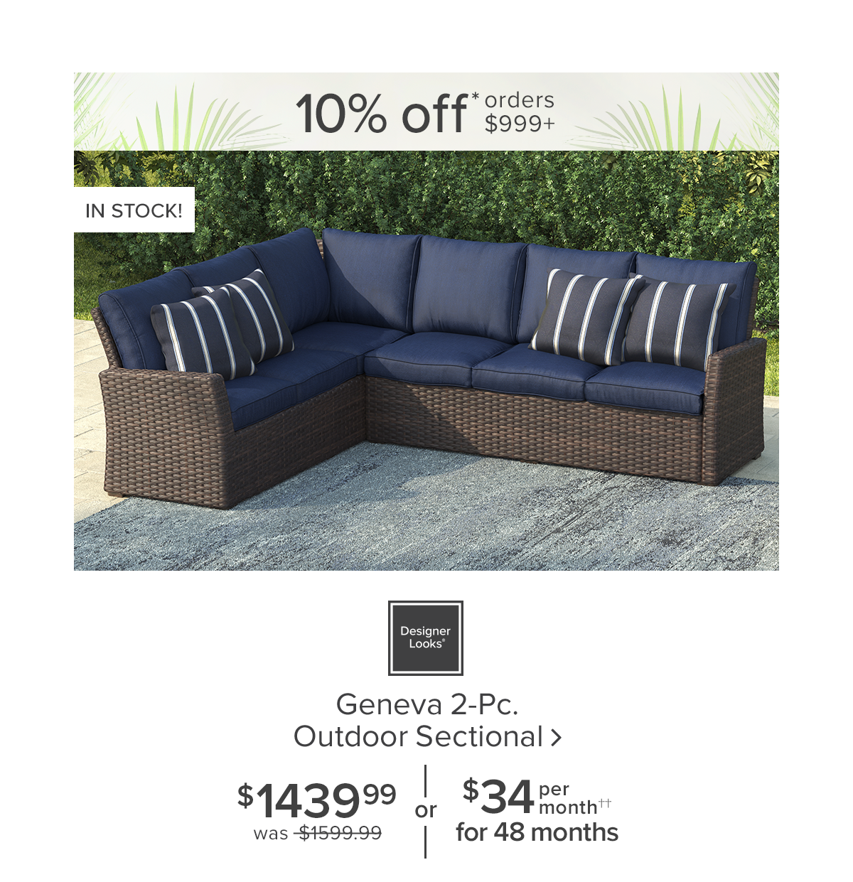 Geneva 2-Pc. Outdoor Sectional