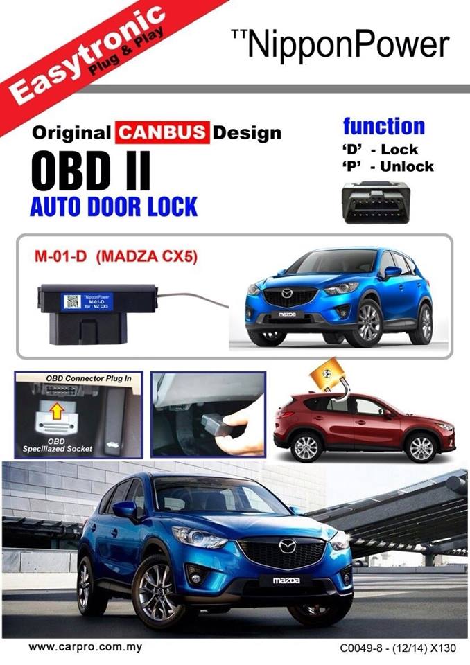 Nippon Power OBD2 Canbus Auto Door Shift Lock OBD M-01-D Mazda CX-5