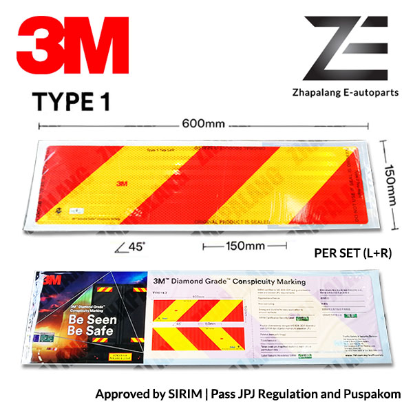 [Pair]3M Lorry Reflective Sticker - SIRIM Approval | Pass JPJ Regulation and Puspakom