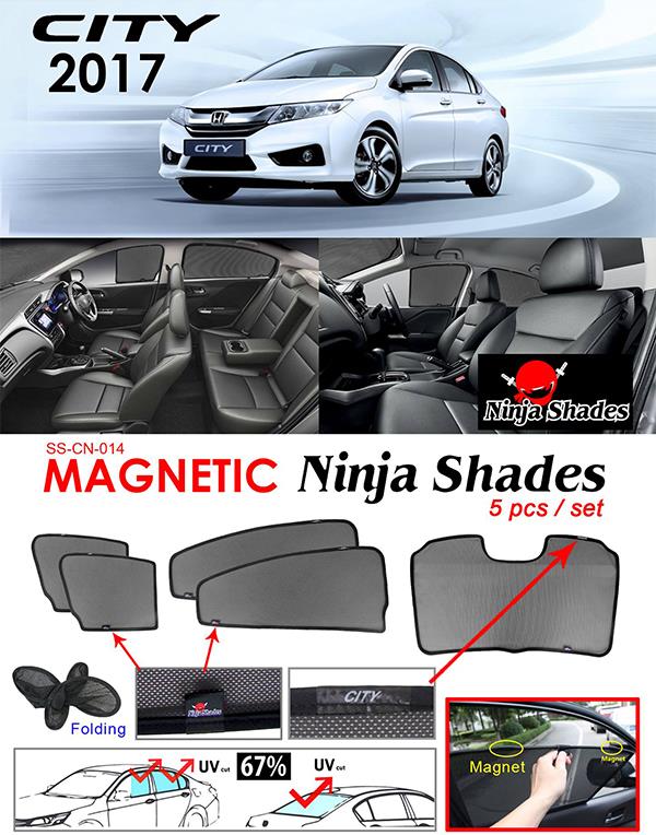 Honda City GM6 2014-17 NINJA SHADES Magnetic Sun Shades 5 Pcs