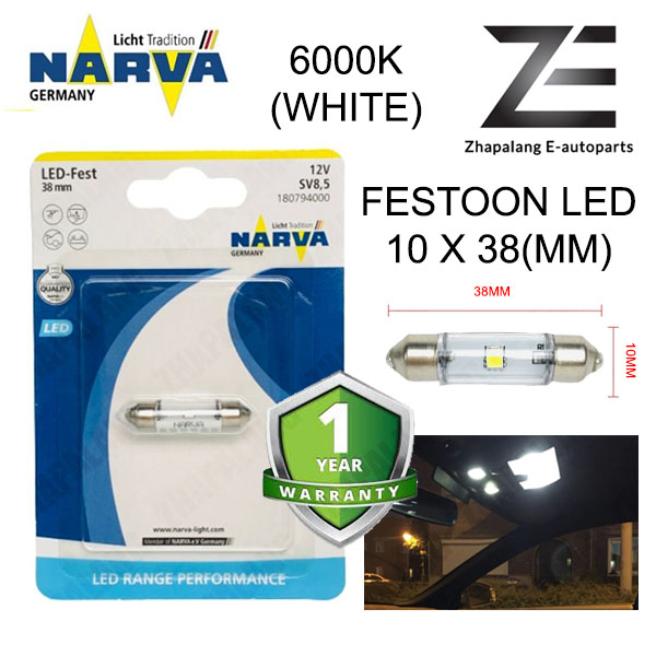 NARVA Festoon 38mm 12V LED Interior Light Bulb/Room Lamp/Reading Light 18079