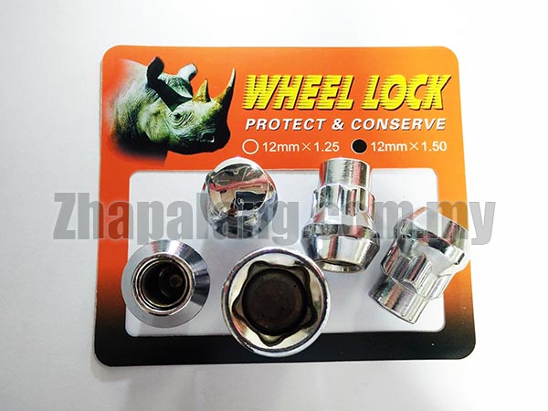 Short Wheel Lock Nut Kit 14x1.5 Conical Seat (Includes 4 Locking Lugs + Key)