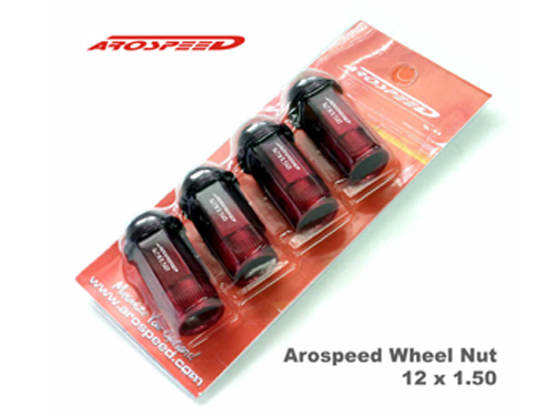 Arospeed Forged Lightweight Racing Wheel Nut(Red toning Black) M12 x 1.25