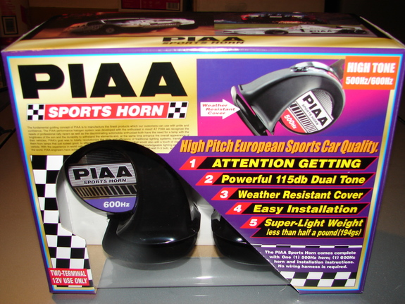 PIAA Powerful 115dB Euro Sports Horn 400/500HZ Black HO-2