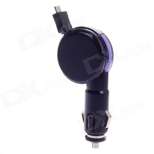 MIRAREED PM-635 Car Cigarette Powered Lighter w/ Micro USB Cable for Samsung / HTC + More - Black