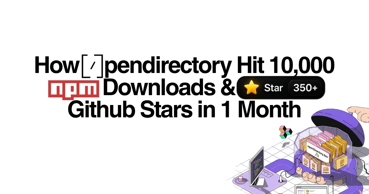 How opendirectory Hit 10,000 npm Downloads and 350+ GitHub Stars in One Month From Scratch