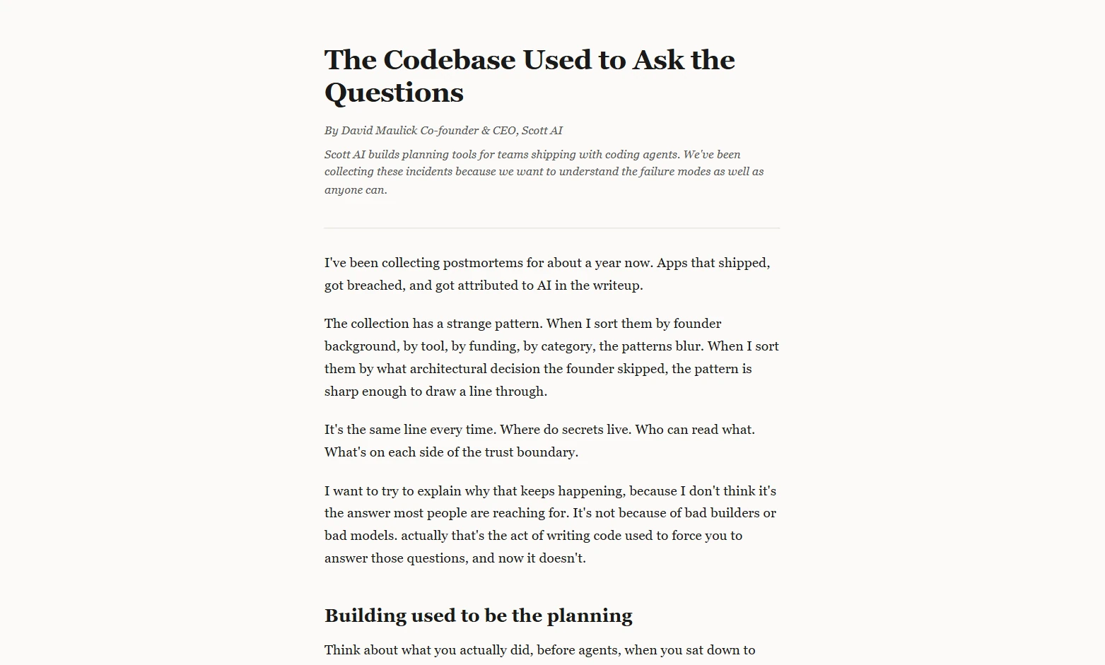 Opening of The Codebase Used to Ask the Questions, a Varnan-written draft prepared for Scott AI