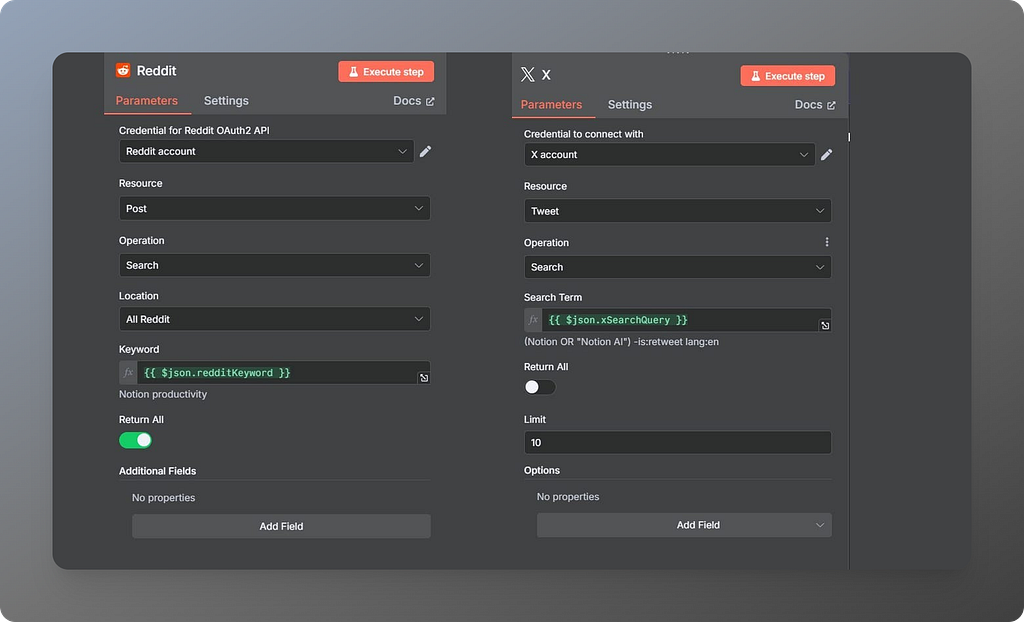 Twitter and Reddit Scraping Config