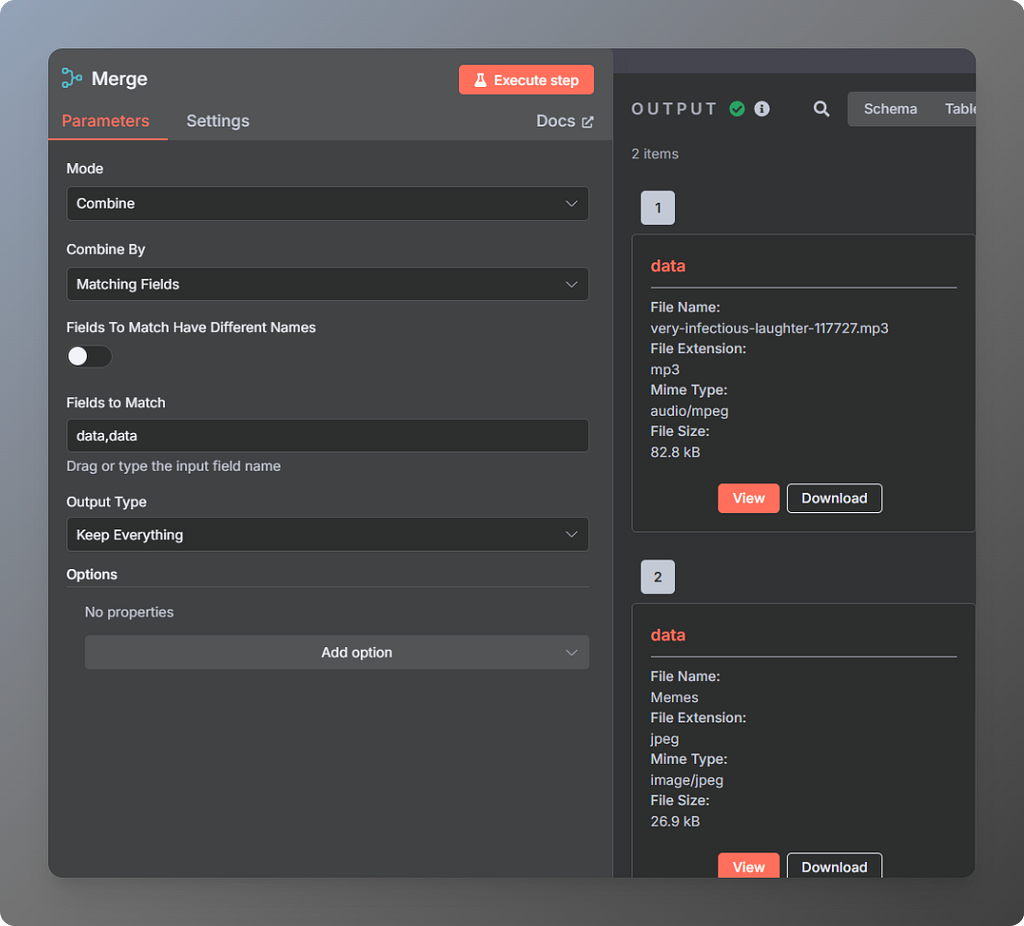 Audio Merge Configuration