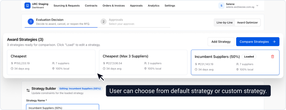 Select Award Strategy