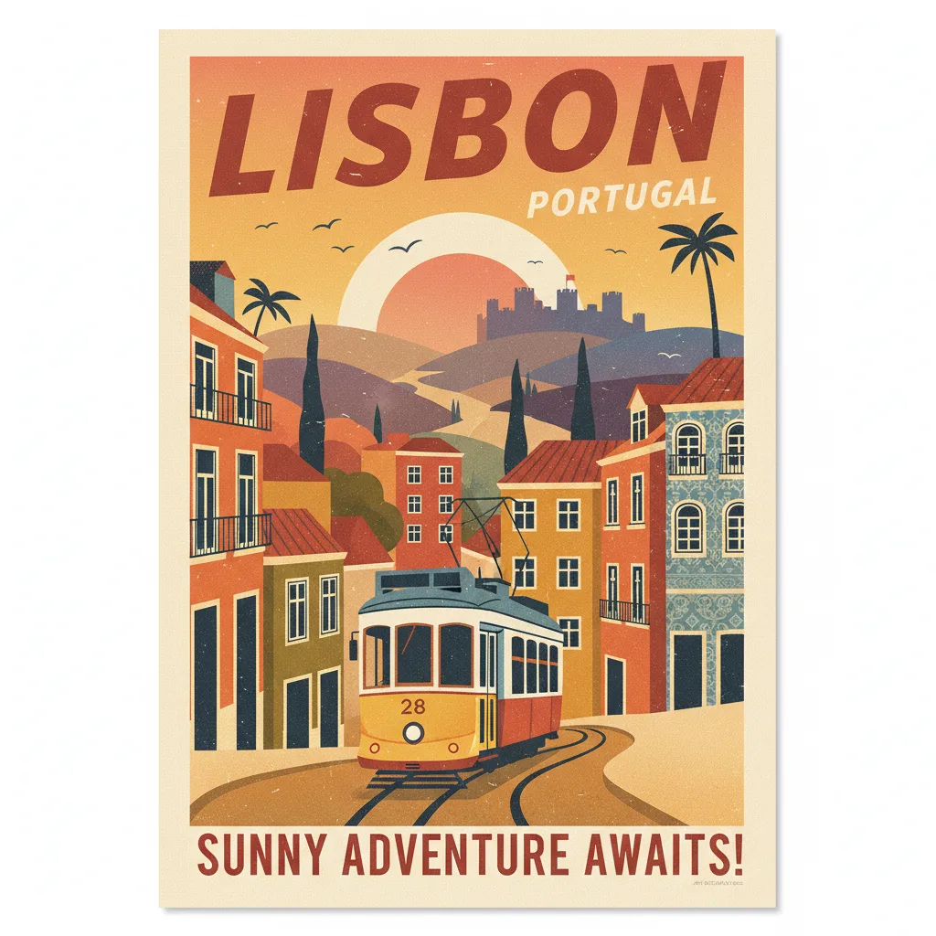 Gemini 2.5 Flash Image: Mid-Century Travel Poster, sample 2
