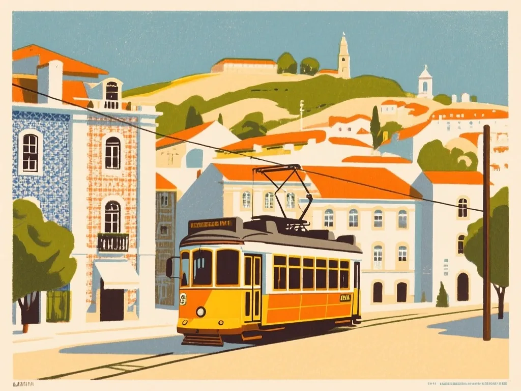 Qwen-Image: Mid-Century Travel Poster, seed 2222