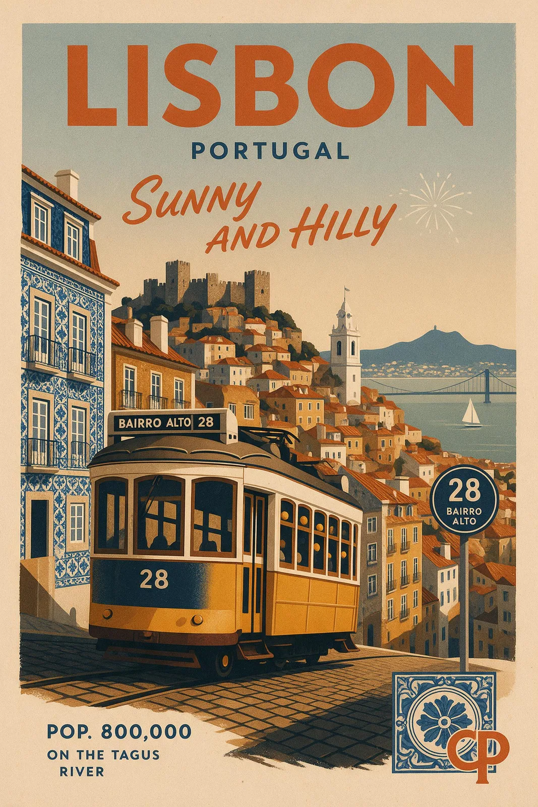 Seedream 5.0 Pro: Mid-Century Travel Poster, seed 1111