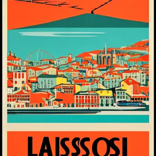 Stable Diffusion 1.5: Mid-Century Travel Poster, seed 3333