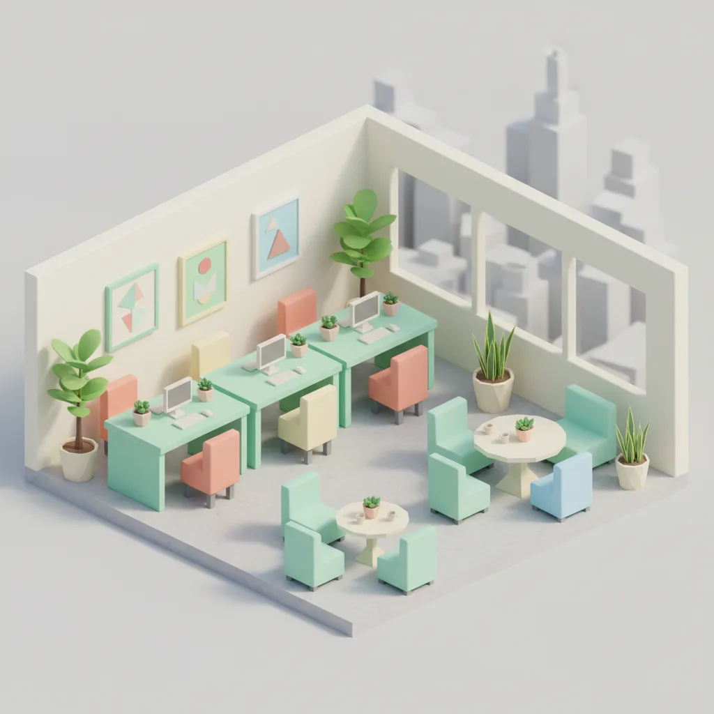 Gemini 2.5 Flash Image: Isometric Office, sample 2