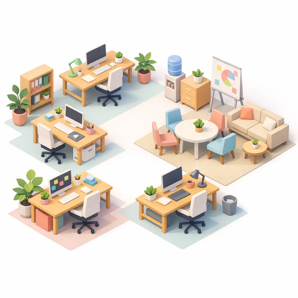 GPT Image 1.5: Isometric Office, sample 3
