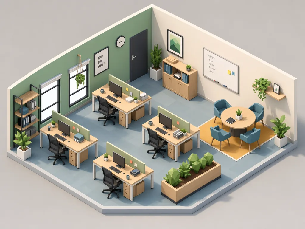 GPT Image 2: Isometric Office, sample 1